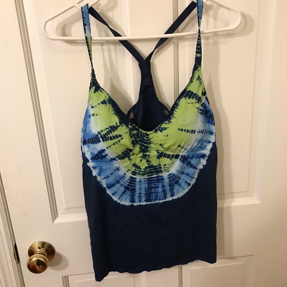 Lucky Halfmoon Tie Dye Tankini Top Large NWOT